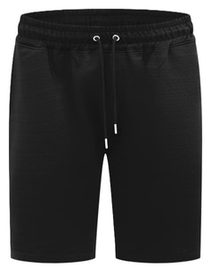 D555 Cranston Stretch Jacquard Elasticated Waist Shorts Black