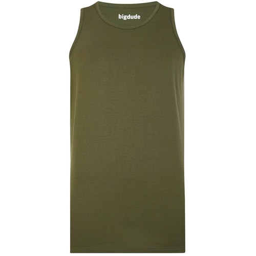 Bigdude Plain Vest Olive Tall