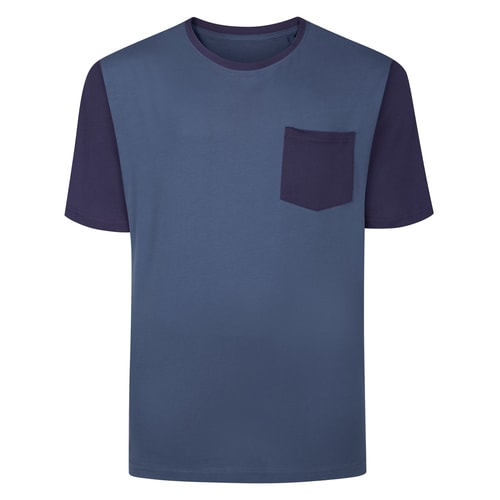 Bigdude Contrast Pocket T-Shirt Dusty Blue/Navy