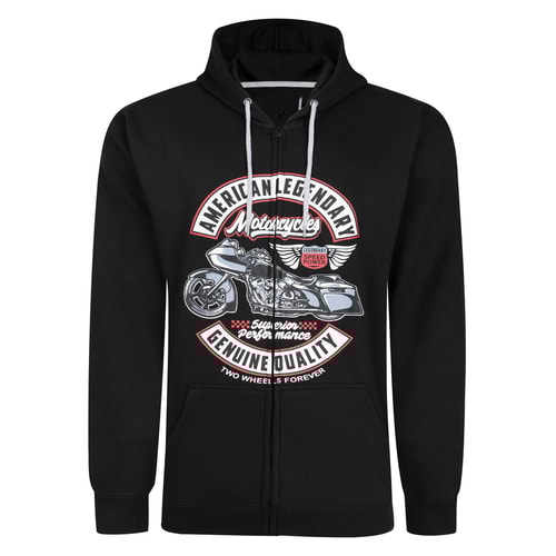 Bigdude American Custom Full Zip Hoody Black