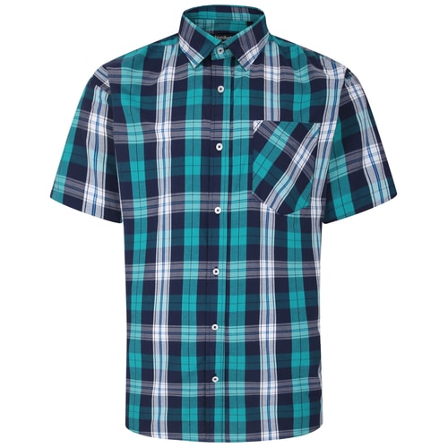 Bigdude Short Sleeve Check Shirt Green Tall