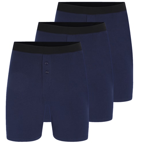 Bigdude 3 Pack Loose Boxer Shorts Navy