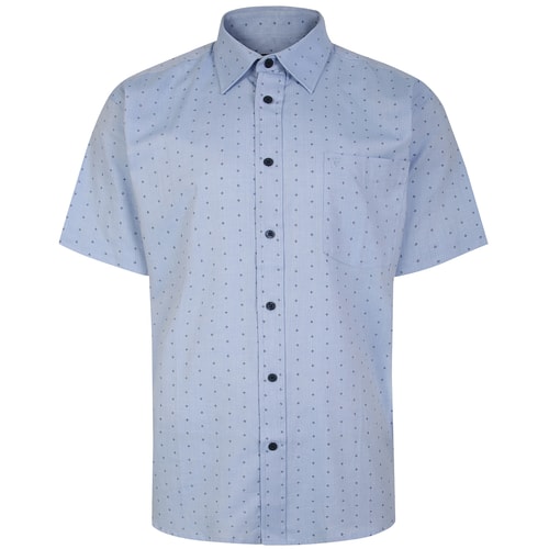 Cotton Valley All Over Print Short Sleeve Shirt Blue