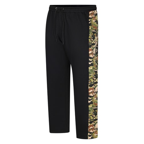 Bigdude Leaf Camo Print Joggers Black/Charcoal