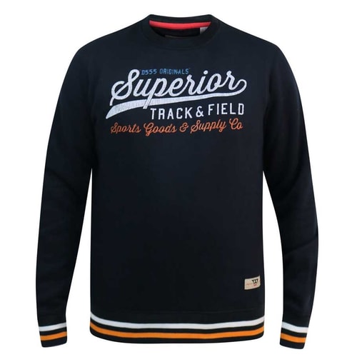 D555 Marlow Superior Track And Field Print Sweatshirt Navy