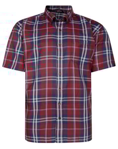 Espionage Short Sleeve Check Shirt Burgundy