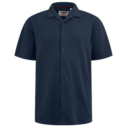 D555 Connor 2 Cuban Collar Resort Short Sleeve Stretch Shirt Navy