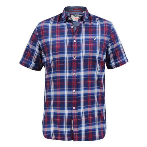 D555 Portland Check Short Sleeve Shirt Blue/Red