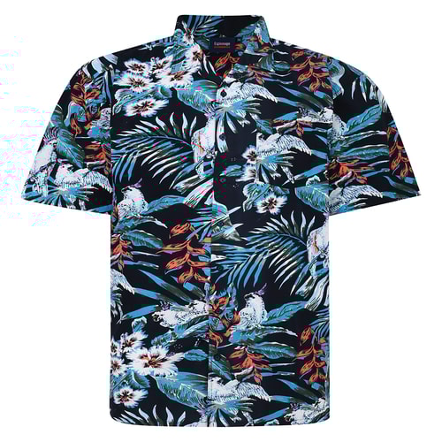 Espionage Hawaiian All Over Print Shirt Navy Multi