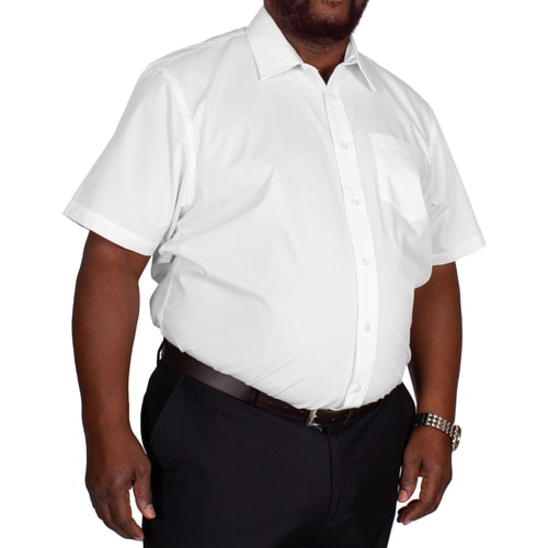 Bigdude Classic Short Sleeve Poplin Shirt White