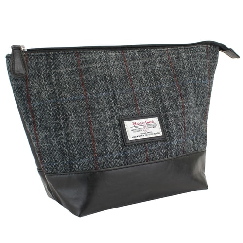 The British Bag Company Grey Harris Tweed Washbag