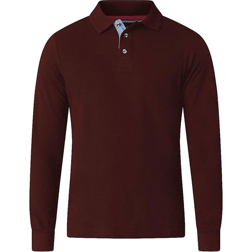 D555 Darvin Long Sleeve Polo Wine Tall