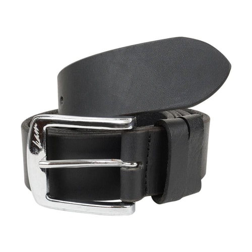 KAM Plain Leather Jeans Belt Black