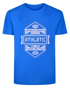 Bigdude Athletic Print T-Shirt Royal Blue