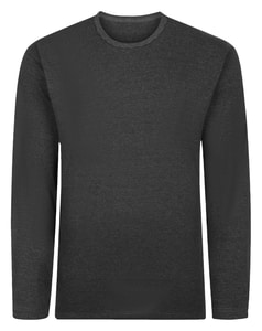 Bigdude Long Sleeve Striped Thermal T-Shirt Charcoal
