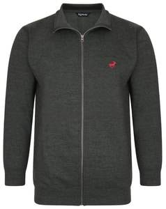 Bigdude Funnel Neck Full Zip Sweatshirt Charcoal