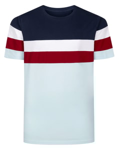 Bigdude Striped Colour Block T-Shirt Baby Blue