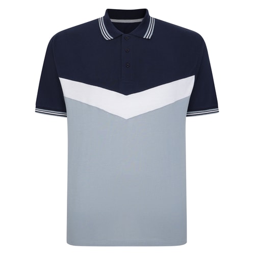 Bigdude Chevron Polo Shirt Pale Blue/Navy