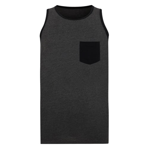 Bigdude Contrast Pocket Vest Charcoal Tall