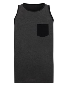 Bigdude Contrast Pocket Vest Charcoal Tall
