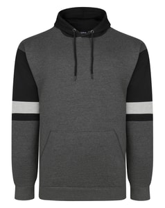 Bigdude Colourblock Arm Stripe Hoodie Charcoal