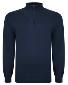 Bigdude Half Zip Knitted Jumper Navy