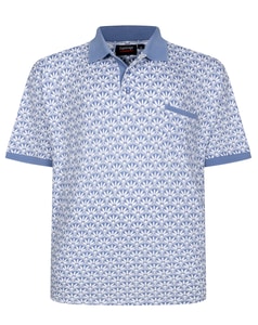 Espionage Geo All Over Print Polo Shirt Blue/White