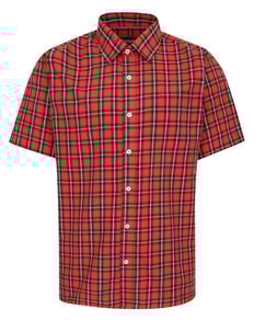 Bigdude Checked Poplin Short Sleeve Shirt Pepper Red/Black Tall