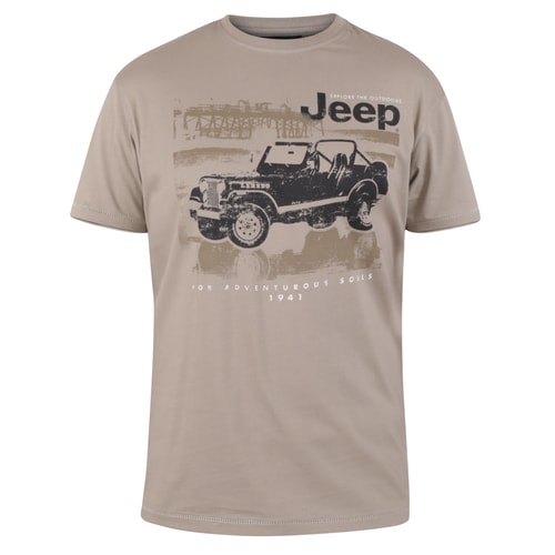 D555 Wolverton Official Jeep Printed T-Shirt Taupe