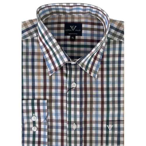 Cotton Valley Long Sleeve Check Shirt Navy