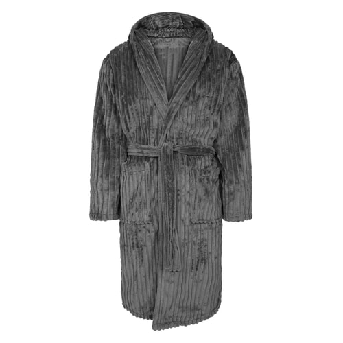 Bigdude Ribbed Dressing Gown Charcoal
