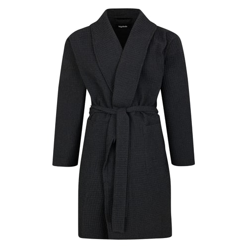 Bigdude Woven Waffle Dressing Gown Charcoal