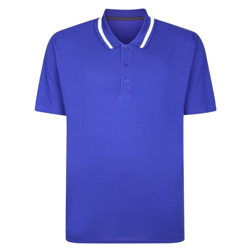Bigdude Tipped Collar Polo Shirt Cobalt