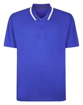 Bigdude Tipped Collar Polo Shirt Cobalt