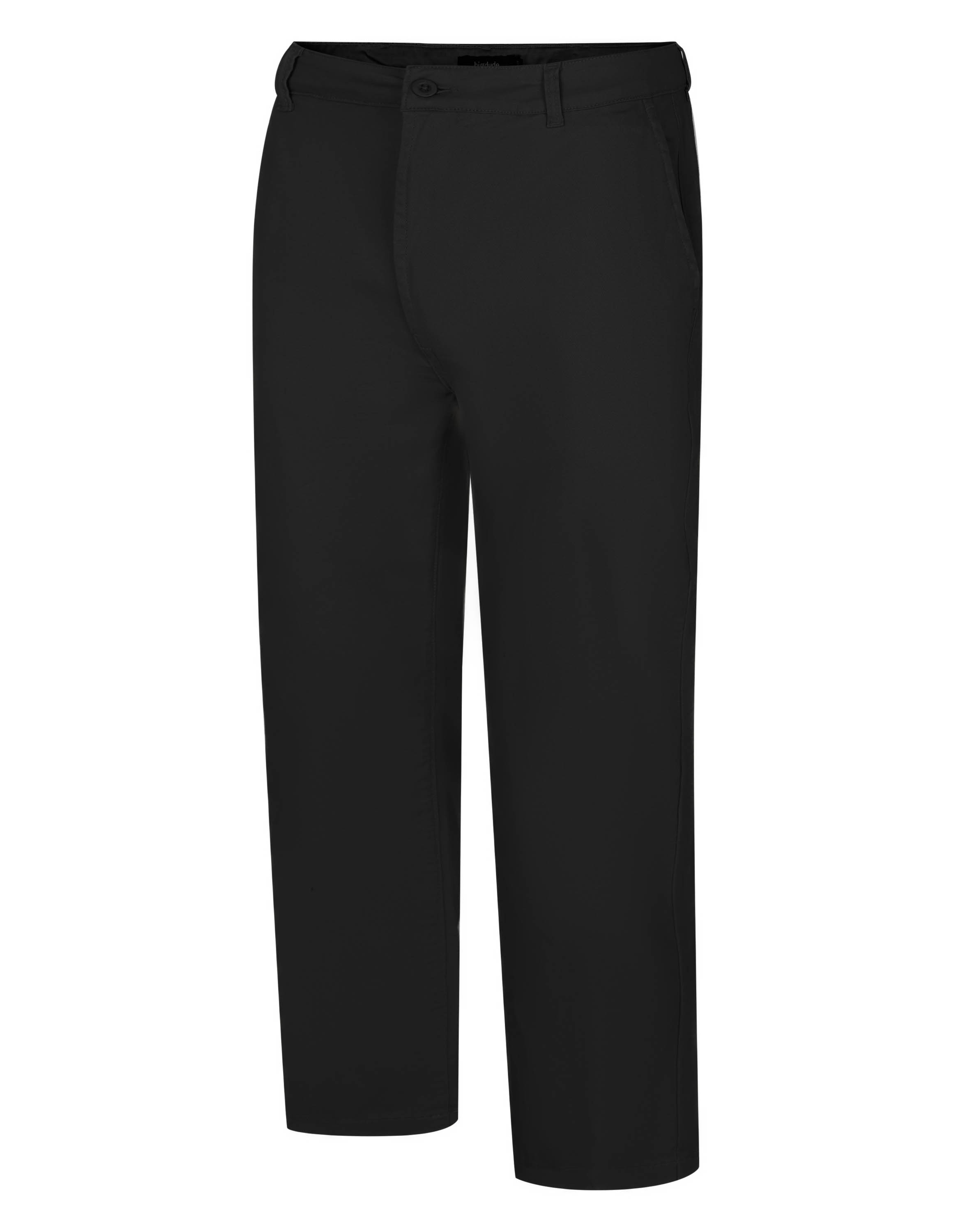 Bigdude Stretch Chino Trousers Black | BigDude