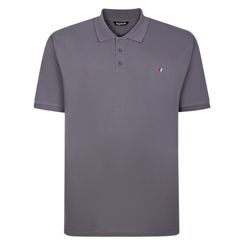 Bigdude Embroidered Logo Polo Shirt Stone Tall