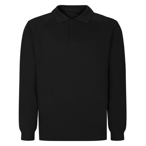 Bigdude Knitted Polo Shirt Black