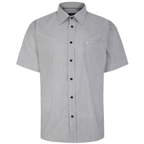 Cotton Valley Pinstripe Short Sleeve Shirt Black/White 
