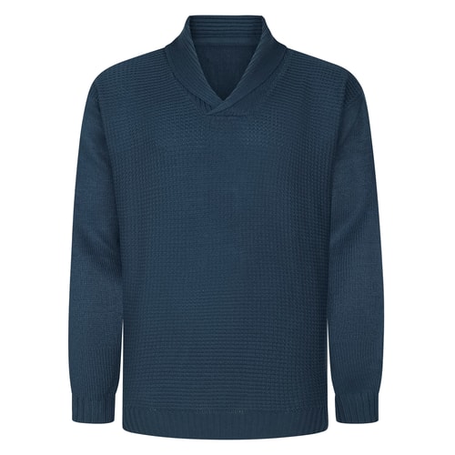 Bigdude Shawl Neck Jumper Navy