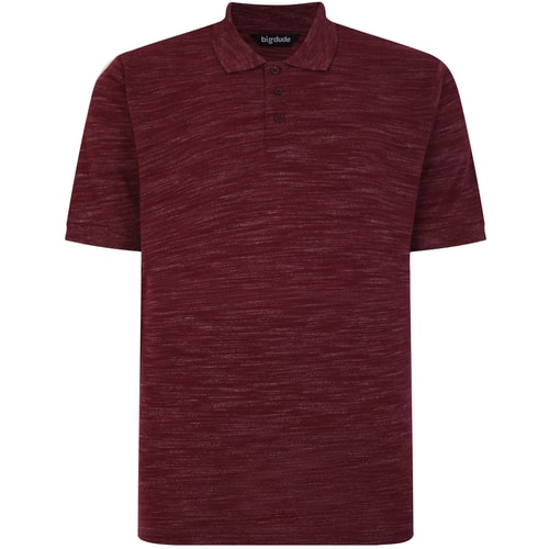 Bigdude Vintage Inkjet Marl Polo Shirt Burgundy