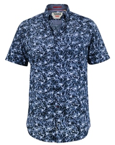 D555 Padbury Floral AO Printed S/S Shirt With Pocket Navy
