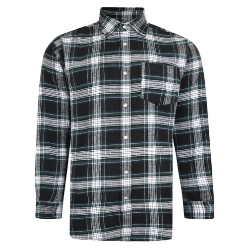 Bigdude Long Sleeve Checked Shirt Black/Green