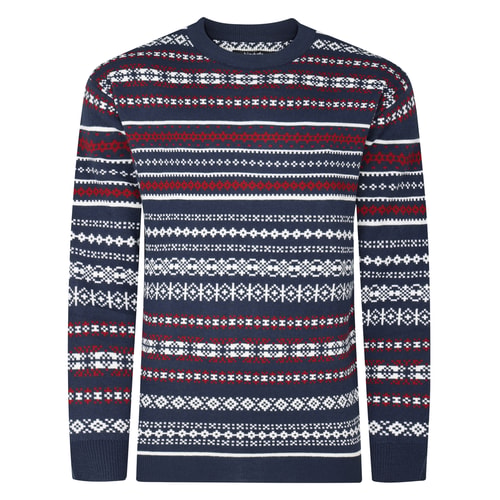 Bigdude Fair Isle Jumper Navy