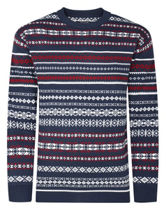 Bigdude Fair Isle Jumper Navy