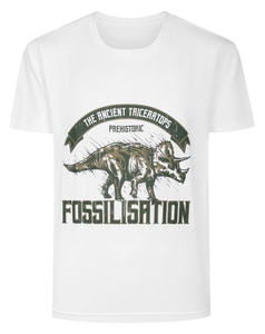Bigdude Fossilization Print T-Shirt White