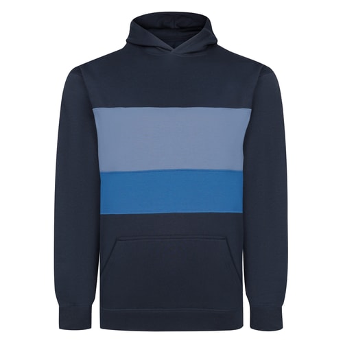 Bigdude Horizontal Cut & Sew Hoodie Navy Tall