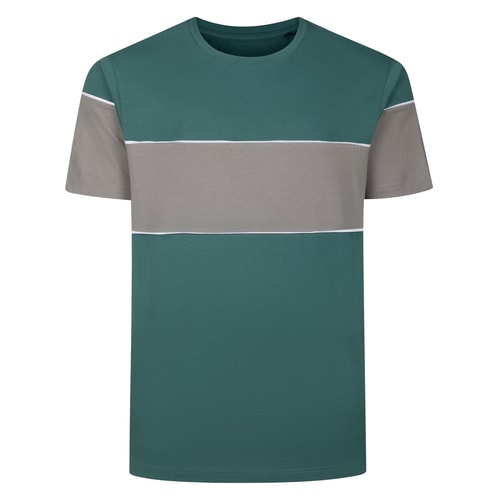 Bigdude Colour Block T-Shirt Teal/Grey Tall