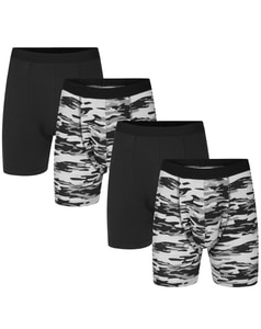 Bigdude 4 Pack Camo Boxer Shorts Charcoal