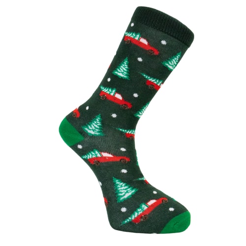 Novelty Design Christmas 1 Pack Socks Green
