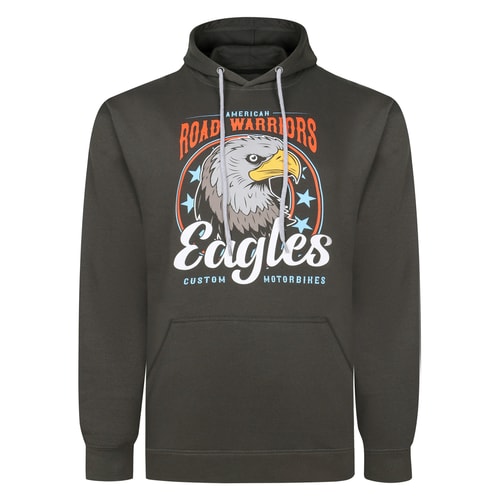 Bigdude Road Warriors Print Hoodie Charcoal Tall